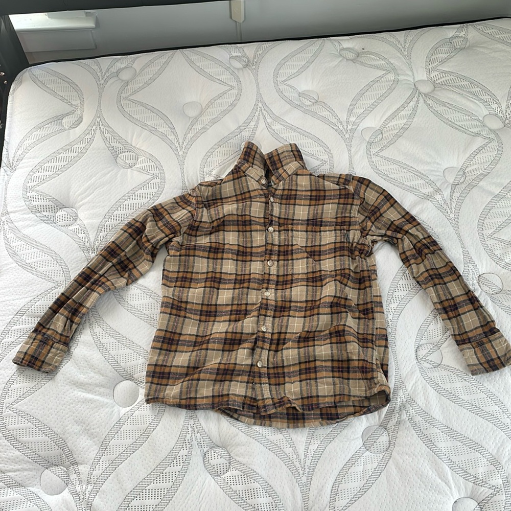 Eddie Bauer Button Up Light Brown Flannel